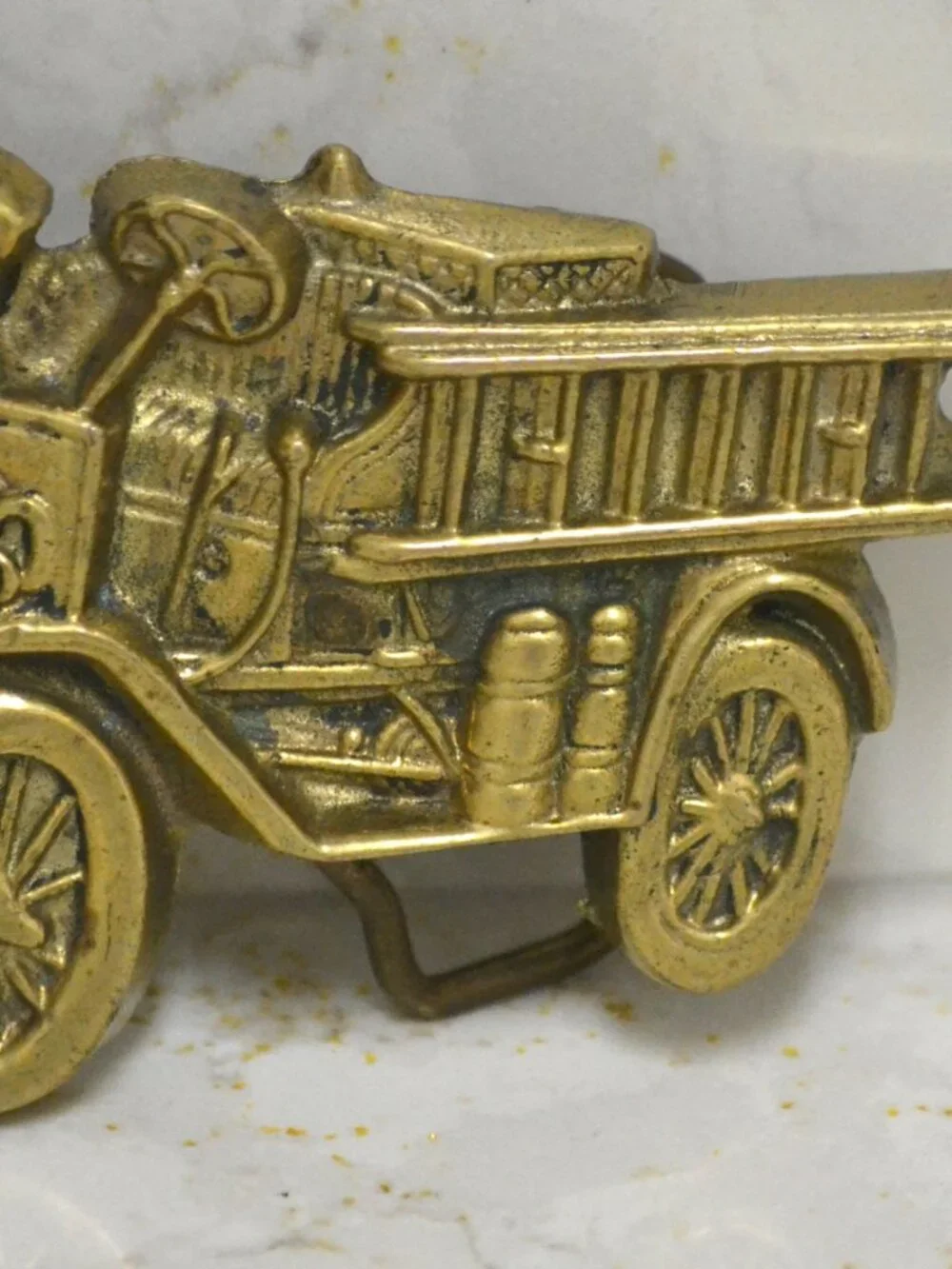 Baron Solid Brass Fire Engine Truck Belt Buckle